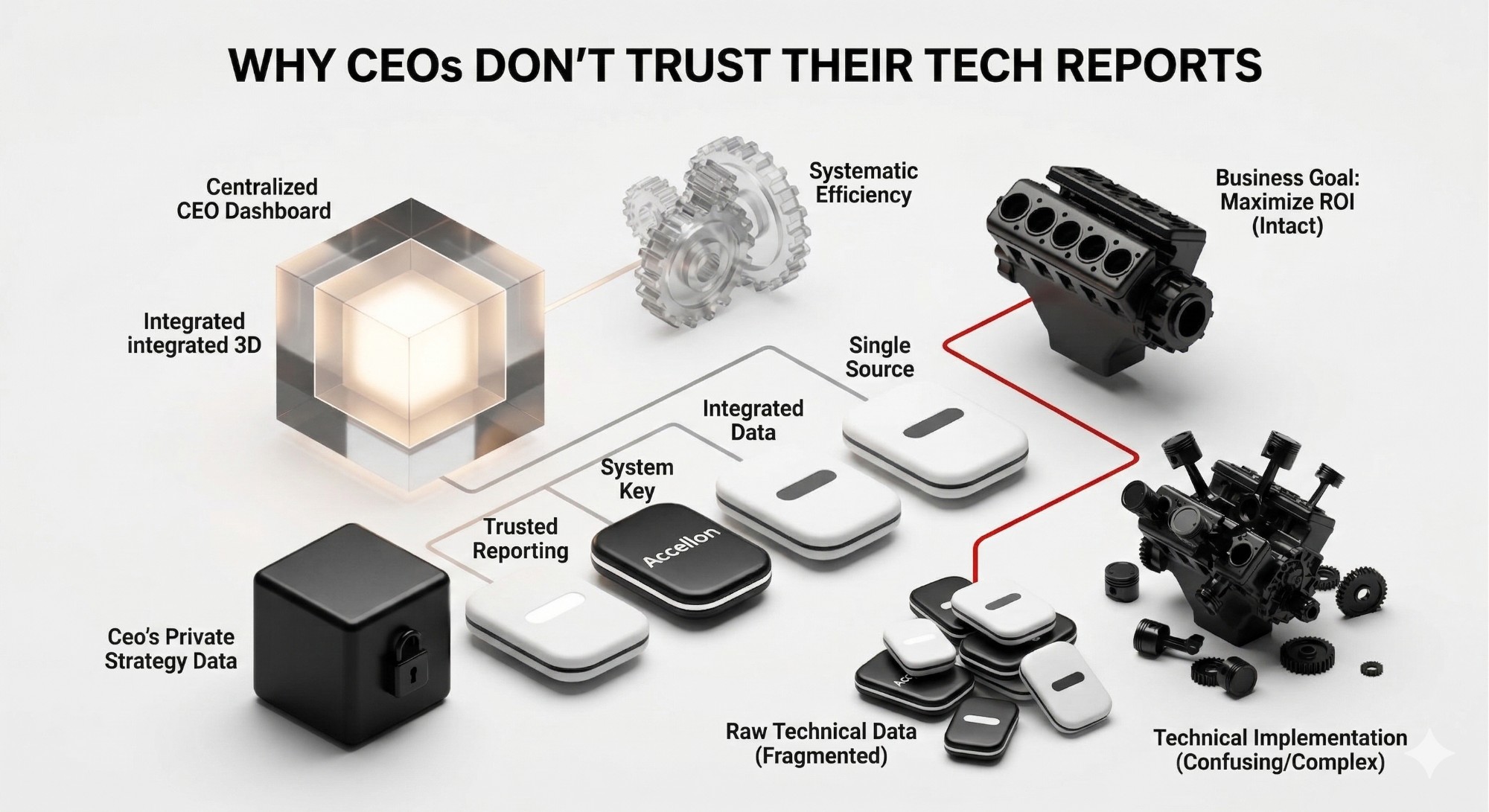 Why CEOs don't trust their tech reports: CEO dashboard and private strategy data vs. fragmented raw technical data